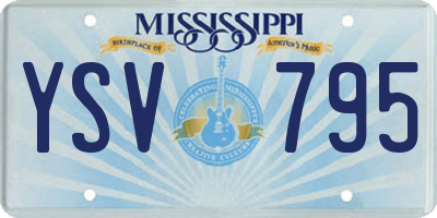 MS license plate YSV795