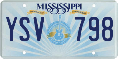 MS license plate YSV798