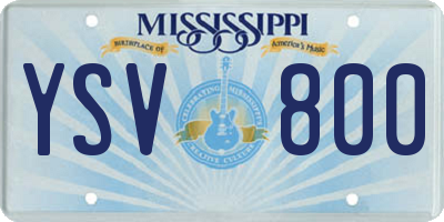 MS license plate YSV800