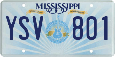 MS license plate YSV801