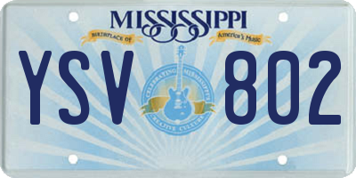 MS license plate YSV802