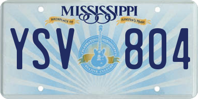 MS license plate YSV804