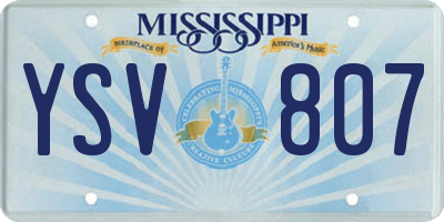 MS license plate YSV807