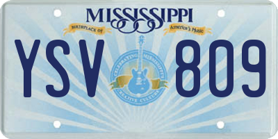 MS license plate YSV809