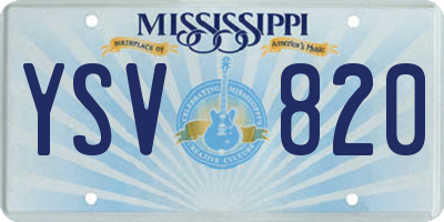 MS license plate YSV820