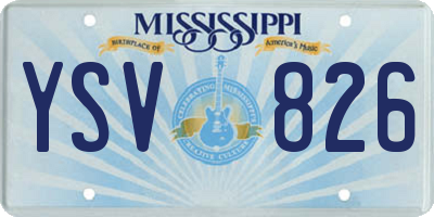 MS license plate YSV826