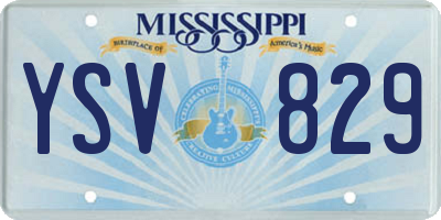MS license plate YSV829