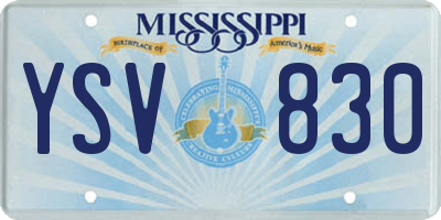 MS license plate YSV830