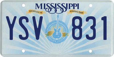 MS license plate YSV831