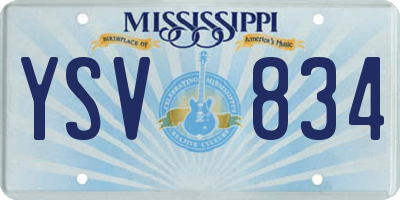 MS license plate YSV834