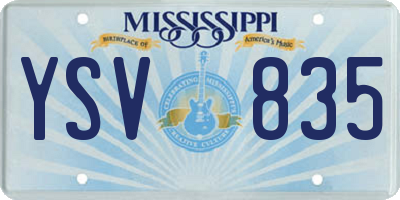 MS license plate YSV835