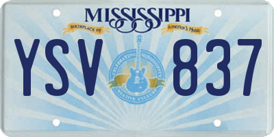MS license plate YSV837