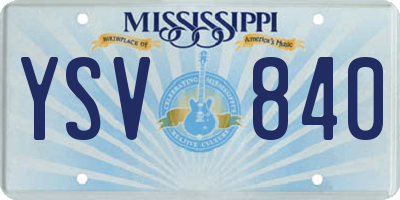 MS license plate YSV840