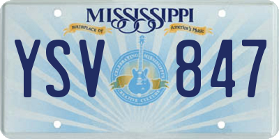MS license plate YSV847