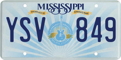 MS license plate YSV849