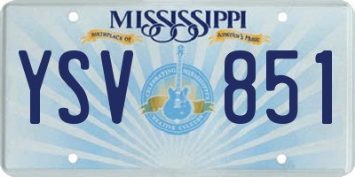 MS license plate YSV851