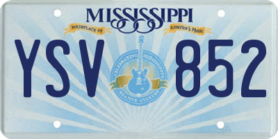 MS license plate YSV852