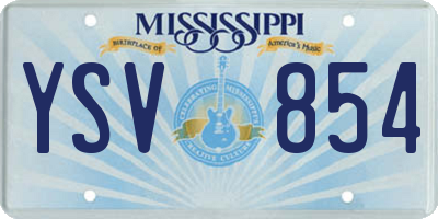 MS license plate YSV854