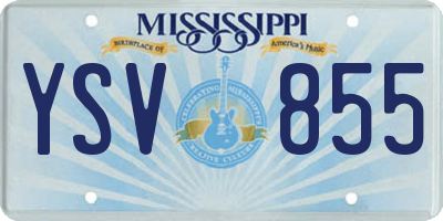 MS license plate YSV855