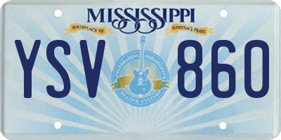 MS license plate YSV860