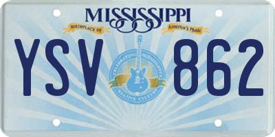MS license plate YSV862