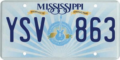 MS license plate YSV863