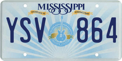 MS license plate YSV864