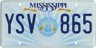 MS license plate YSV865