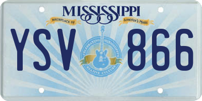 MS license plate YSV866