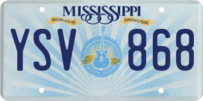 MS license plate YSV868