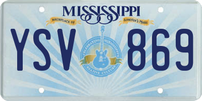 MS license plate YSV869
