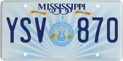 MS license plate YSV870