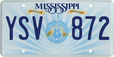 MS license plate YSV872