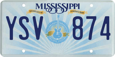 MS license plate YSV874