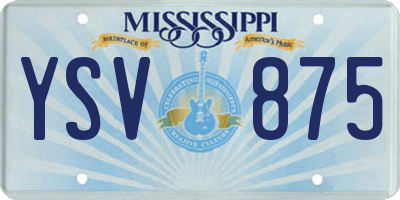 MS license plate YSV875