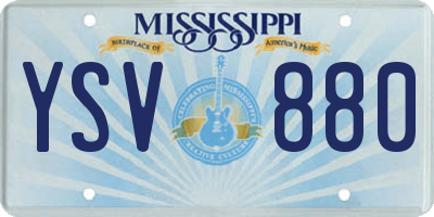 MS license plate YSV880