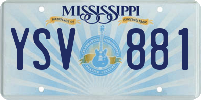 MS license plate YSV881