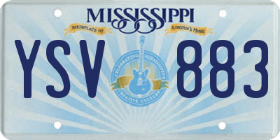 MS license plate YSV883