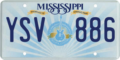 MS license plate YSV886