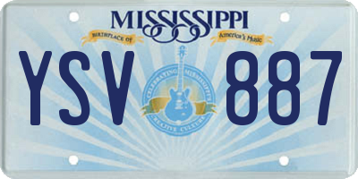 MS license plate YSV887
