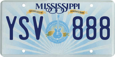 MS license plate YSV888