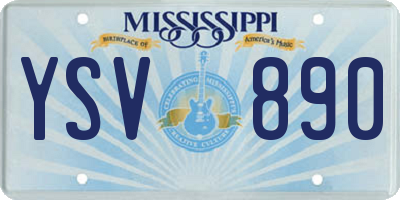 MS license plate YSV890