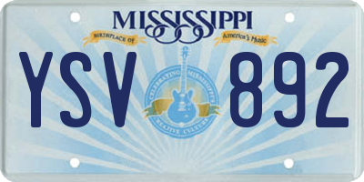 MS license plate YSV892