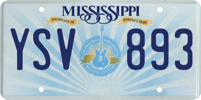 MS license plate YSV893