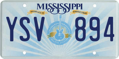 MS license plate YSV894