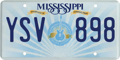 MS license plate YSV898