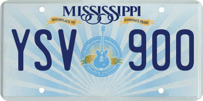 MS license plate YSV900