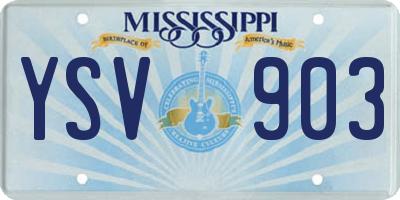 MS license plate YSV903