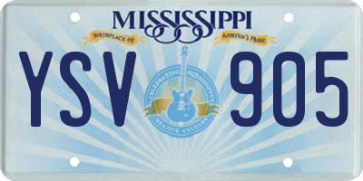 MS license plate YSV905