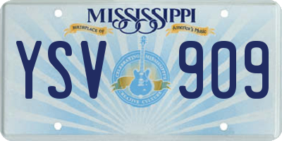 MS license plate YSV909